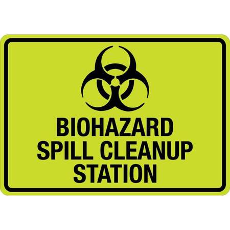 LYLE Sign, Biohazard Spill Cleanup Station (W Sym) LCUV-0146ST-RA_10x7